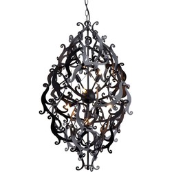 Design hanglamp grijs, zwart, wit sierlijk 89cm H G9x8