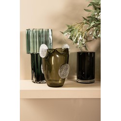 PTMD Vaas Tammara - 12x12x20 cm - Glas - Zwart