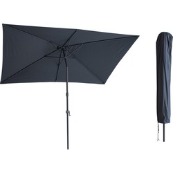 Kopu® Sevilla Parasol Rechthoek 200x300 cm met Hoes - Balkonparasol Grijs