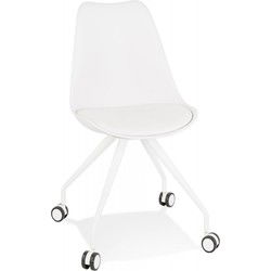Bureaustoel op wielen SKIN 60x60x92 cm Wit