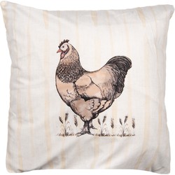 Clayre & Eef Kussenhoes 45x45 cm Beige Polyester Kip