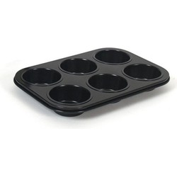 Muffin bakvorm/bakblik rechthoek 27 x 19 x 3 cm zwart - Muffinvormen / cupcakevormen