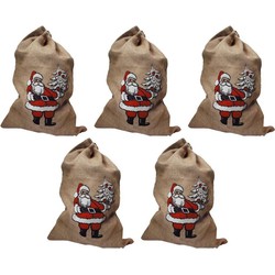 5x Kerst kado zakken 85x55 cm - Feestdecoratievoorwerp