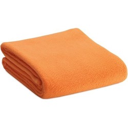 Fleece deken/plaid - oranje - 120 x 150 cm - Polyester fleece - 180 gram - lekker warm kleedje - Plaids