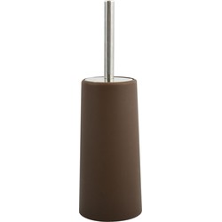 MSV Toiletborstel houder/WC-borstel - kastanje bruin - kunststof - 35 cm - Toiletborstels