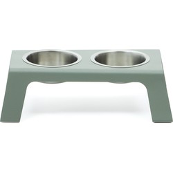 Kave Home - Groen Rocky-voerbakje/drinkbakje met standaard van roestvrij staal 40 x 25 cm