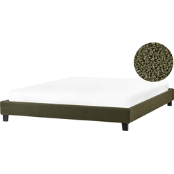 Beliani ROANNE - Tweepersoonsbed-Groen-Bouclé