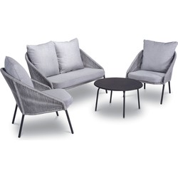 DKS tuinset Teon - sofa tuinset - loungeset licht grijs incl. kussens