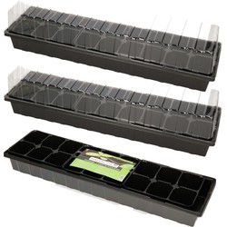 Talen tools Kweekbak - 4x - met deksel - 8 x 54 x 15 cm - kweekkassen