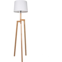 Mexlite vloerlamp Sabi - hout - hout - 52 cm - E27 fitting - 7661BE
