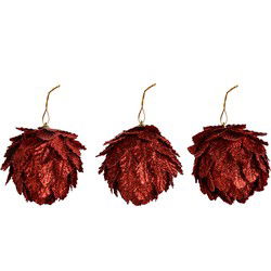 Clayre & Eef Decoratie Hanger Bloemen Ø 8x8 cm Rood Kunststof