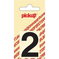 Plakcijfer Helvetica 40 mm Sticker zwarte cijfer 2 - Pickup