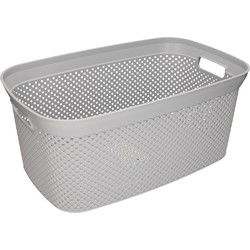 3x Wasmanden/wasgoed draagmanden grijs 35 liter 54 x 34 x 23 cm huishouden - Wasmanden