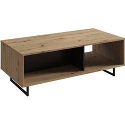 Meubella - Salontafel Saturn - Eiken - Zwart - 121 cm