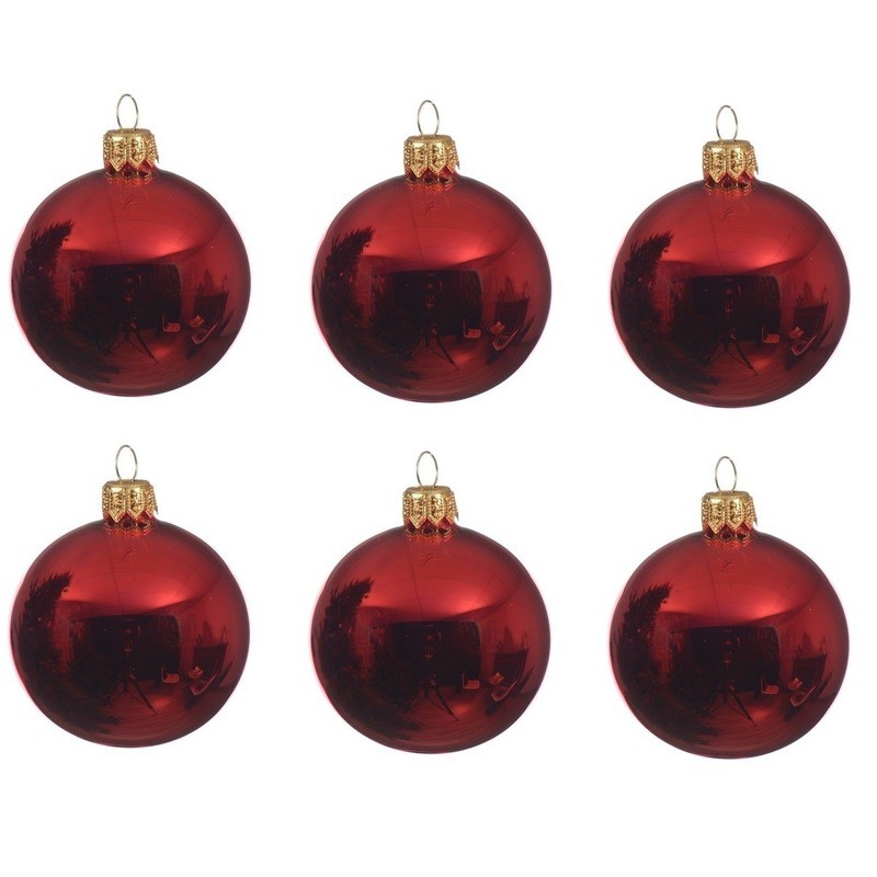 vervangen Roestig Zeker 6x Kerst rode kerstballen 6 cm glanzende glas kerstversiering - Kerstbal -  Decoris - | HomeDeco.nl