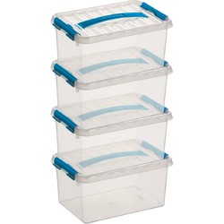 8x Kunststof stapelbare opbergbak 6 liter 30 x 20 x 14 cm - Opbergbox