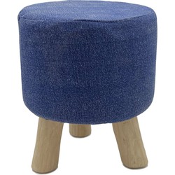 SVJ Kruk Rond - 35 x 35 x 45 cm - Teakhout - Blauw