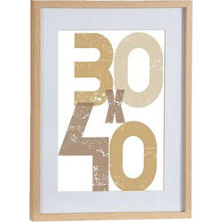 Houten fotolijst - bruin - 40 x 50 cm - met passe-partout - Fotolijsten