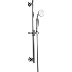 Nostalgische doucheset Columbia chroom met handdouche, glijstang 69cm en doucheslang 170cm