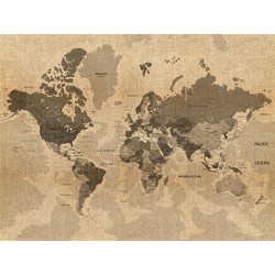 Sanders & Sanders fotobehang wereldkaart beige en bruin - 360 x 270 cm - 600498