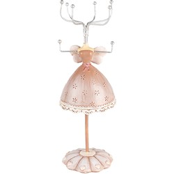 Clayre & Eef Sieraden Standaard Ø 7x19 cm Beige Kunststof Metaal