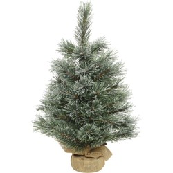 Cashmere kunstkerstboom frost d40h60 cm groen/wit kerst