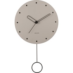 Karlsson - Wandklok Studs Pendulum - Warmgrijs- Ø30cm