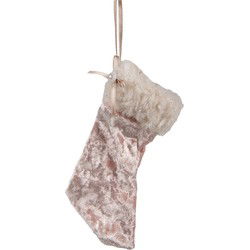 Clayre & Eef Kersthanger Kerstsok Roze Synthetisch