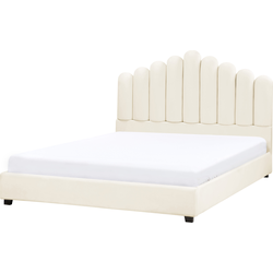 VINCENNES - Bed - Gebroken wit - 160 x 200 cm - Fluweel