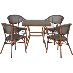 Beliani CASPRI II - Tuintafelset-Grijs-Aluminium