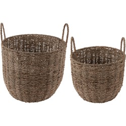 Present Time - Basket Set Save Large, Set 2pcs, Sizes small: Diameter 26cm, height 22cm - Naturel