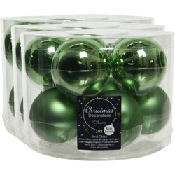 40x stuks glazen kerstballen groen 6 cm mat/glans - Kerstbal