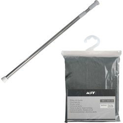 MSV Douchegordijn met ophangstang - uitschuifbaar 75-125 cm - donkergroen - 180 x 200 cm - polyester - Douchegordijnen