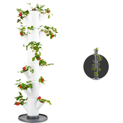 Gusta Garden - Sissy Strawberry - Aardbeien Planten - Aardbeienzak - Kweekbak - Kweektafel - Plantentoren met 6 Levels - Klassiek Wit