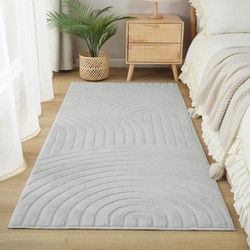 Japandi vloerkleed - Mystic Grooves Grijs - 200 x 290 cm