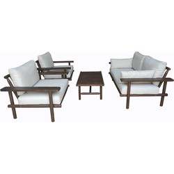 LARUNA LOUNGE SET  -  WOOD ACACIA VINTAGE DARK TEAK LOOK