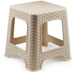 PlasticForte Keuken krukje/opstapje - beige - kunststof - 33 cm - Huishoudkrukjes