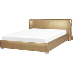 PARIS  - Tweepersoonsbed - Goud - 180 x 200 cm - Leer