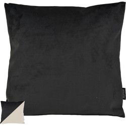 Velvet 2 Tone - Black / Cream | 45 x 45 cm | Kussenhoes | Velvet/Polyester