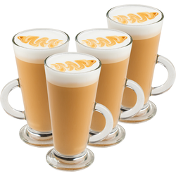 OTIX Latte Macchiato - Irish Coffee - Glazen - 280 ml - 4 Stuks - Theeglazen met Oor - Cappuccino Glazen