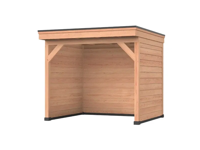 Douglas DIY overkapping, 300 x 250, met achterwand en twee zijwanden, Westwood - 