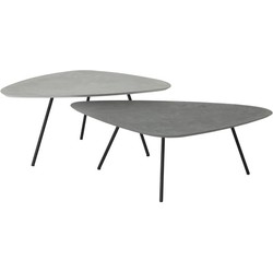 DTP Home Coffee table Plectro Air, set of 2,38x90x50 cm (color: Frost) / 34x100x60 cm (color: Dusk), mortex