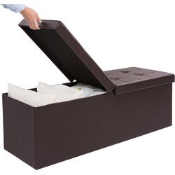 Opvouwbare Zitbank met opbergruimte en deksel - 80cm - Bruin