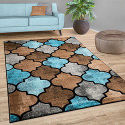 Laagpolig Vloerkleed Metr - Barok Design - Bruin - 80x150 cm