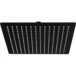 4bathroomz® Universele extra Platte Hoofddouche Vierkant RVS Ø25 cm - Zwart