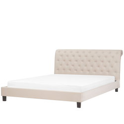 Beliani REIMS - Tweepersoonsbed-Beige-Polyester