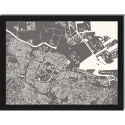 Satellite View - Fotoprint in houten frame - 30 X 40 X 2,5 cm