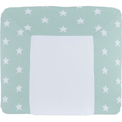Baby's Only Gebreide baby aankleedkussenhoes - Waskussenhoes Star - Mint/Wit - 75x85 cm