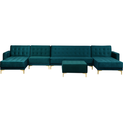 Beliani ABERDEEN - Modulaire Sofa-Groen-Fluweel
