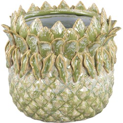 PTMD Tamiah Green ceramic pineapple shaped pot low M
